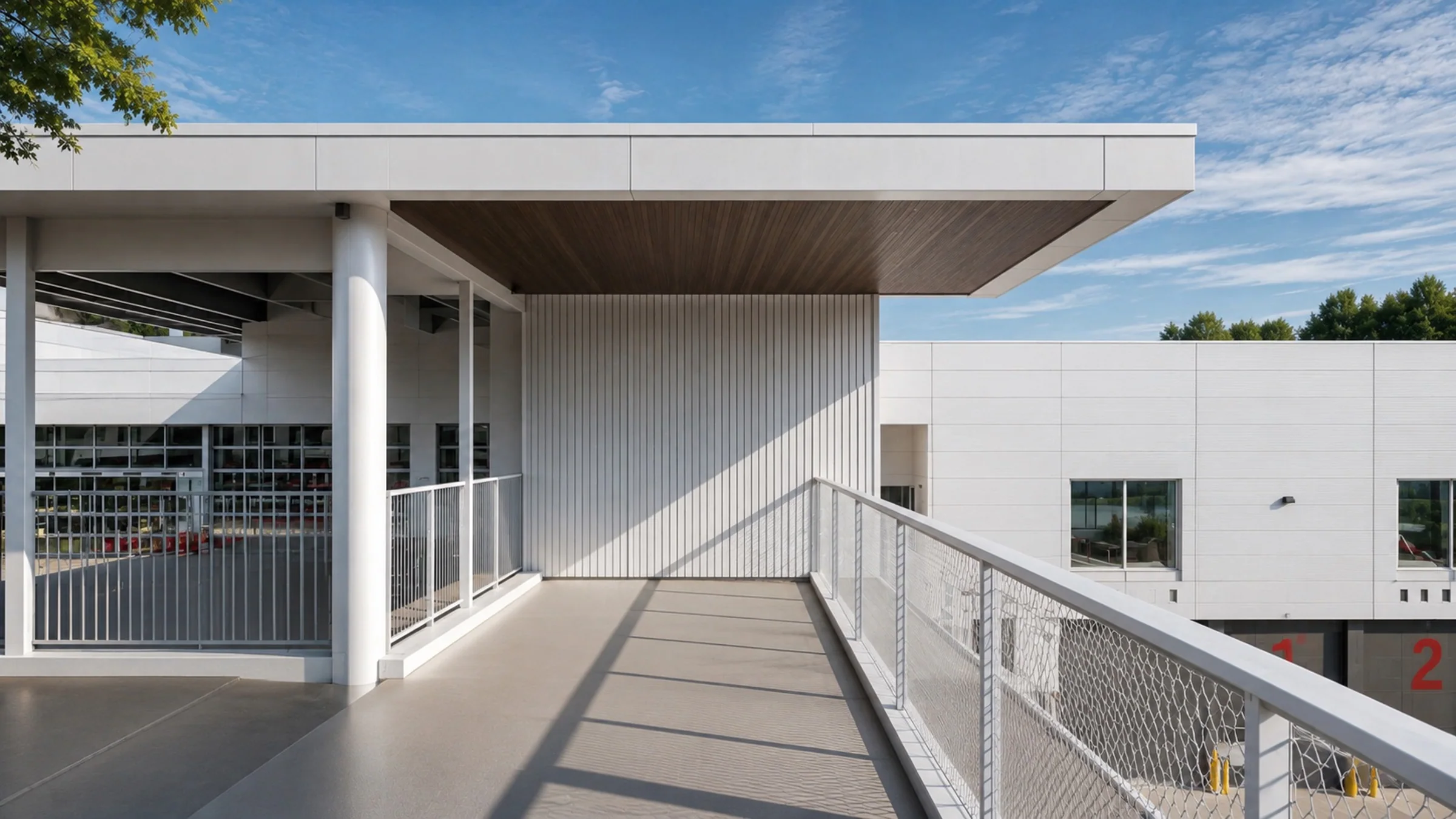 Pasarela y circulación exterior de infraestructura aeroportuaria