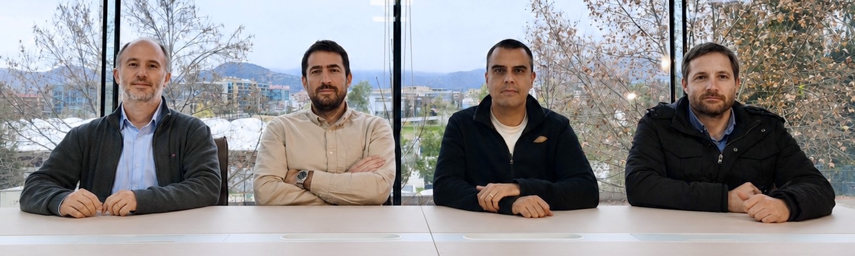Equipo ARQ-IN, de izquierda a derecha: Juan José Izquierdo Riveros, Homero Sotomayor Varela, Cristóbal Cárdenas Vizcarra y José Manuel Madrid Sturrock